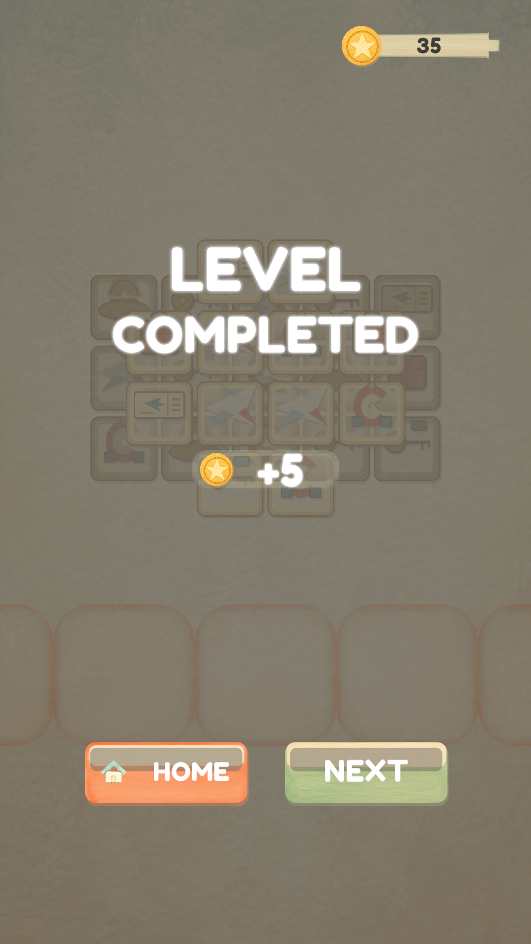 TileTrove Journey level completed screen